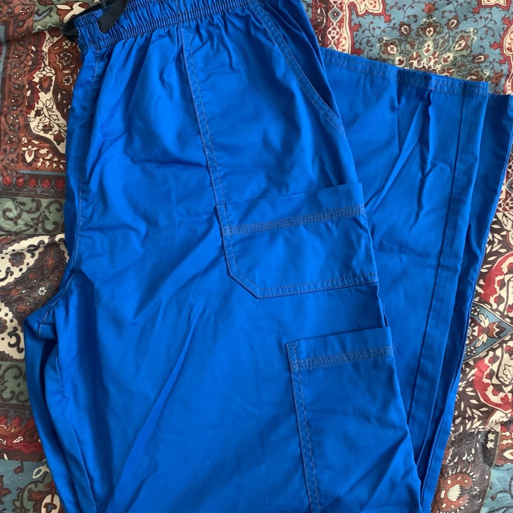 Mens Blue scrub pants. Long.